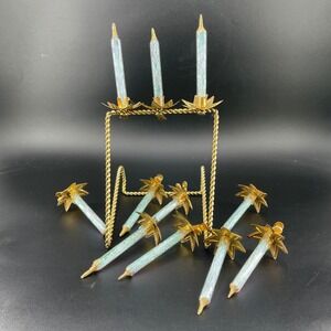 Clip On Candle Ornaments Christmas Iridescent Tinsel Color Changing Blue Pink